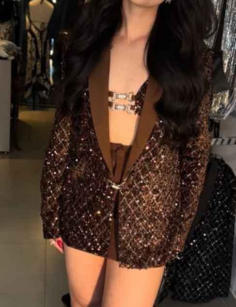 Dazzle Sequin Blazer Outfit