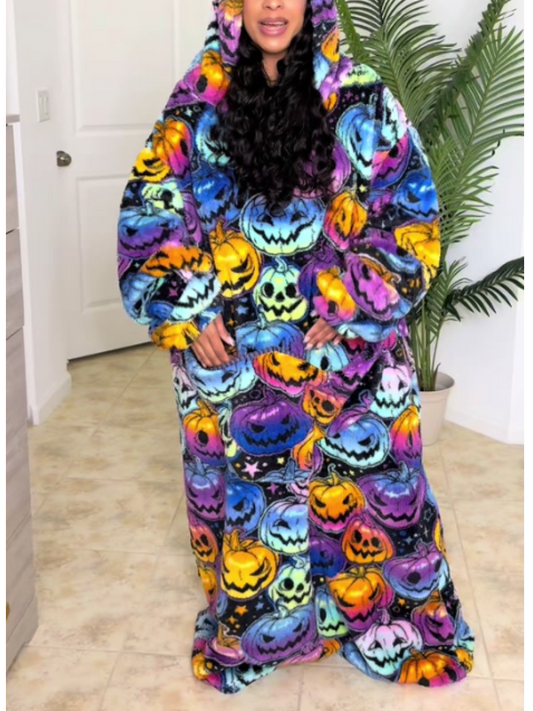 Hooded Plush Halloween Dress