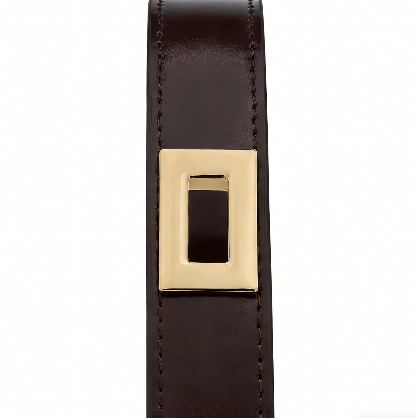 Chocolate Leather Locked Shoulder Bag