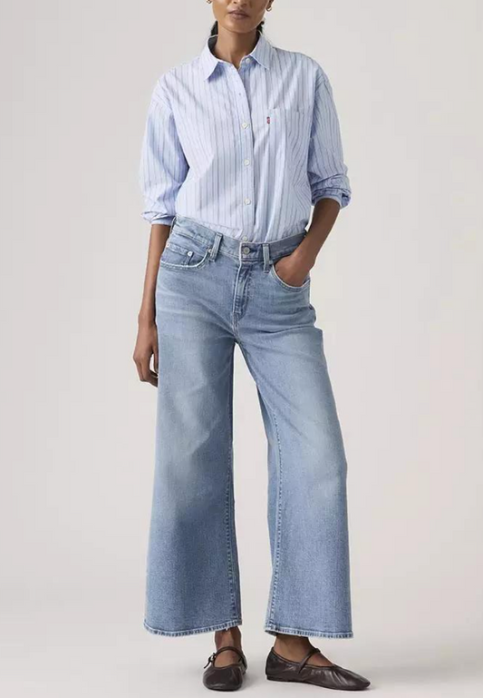 Levi's High-Rise Wide Leg Cropped Jeans