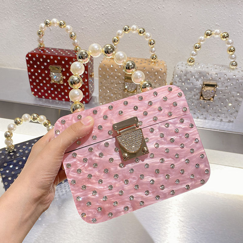 Diamond Beaded Acrylic Bag