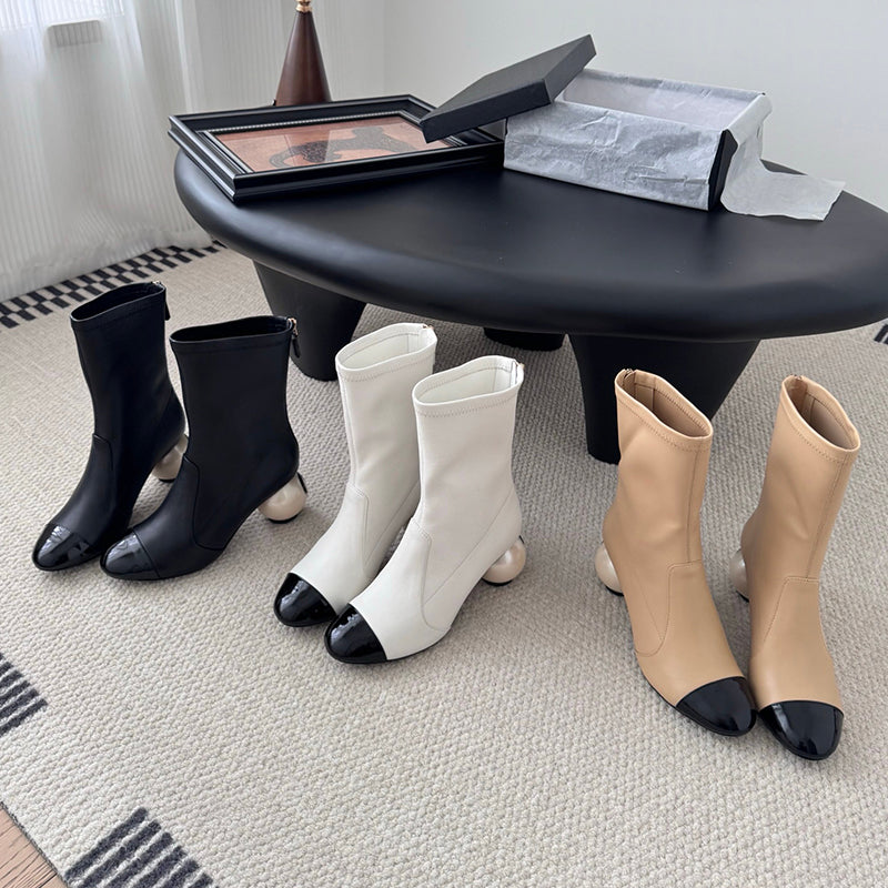 Oversized Pearl Heel Boots