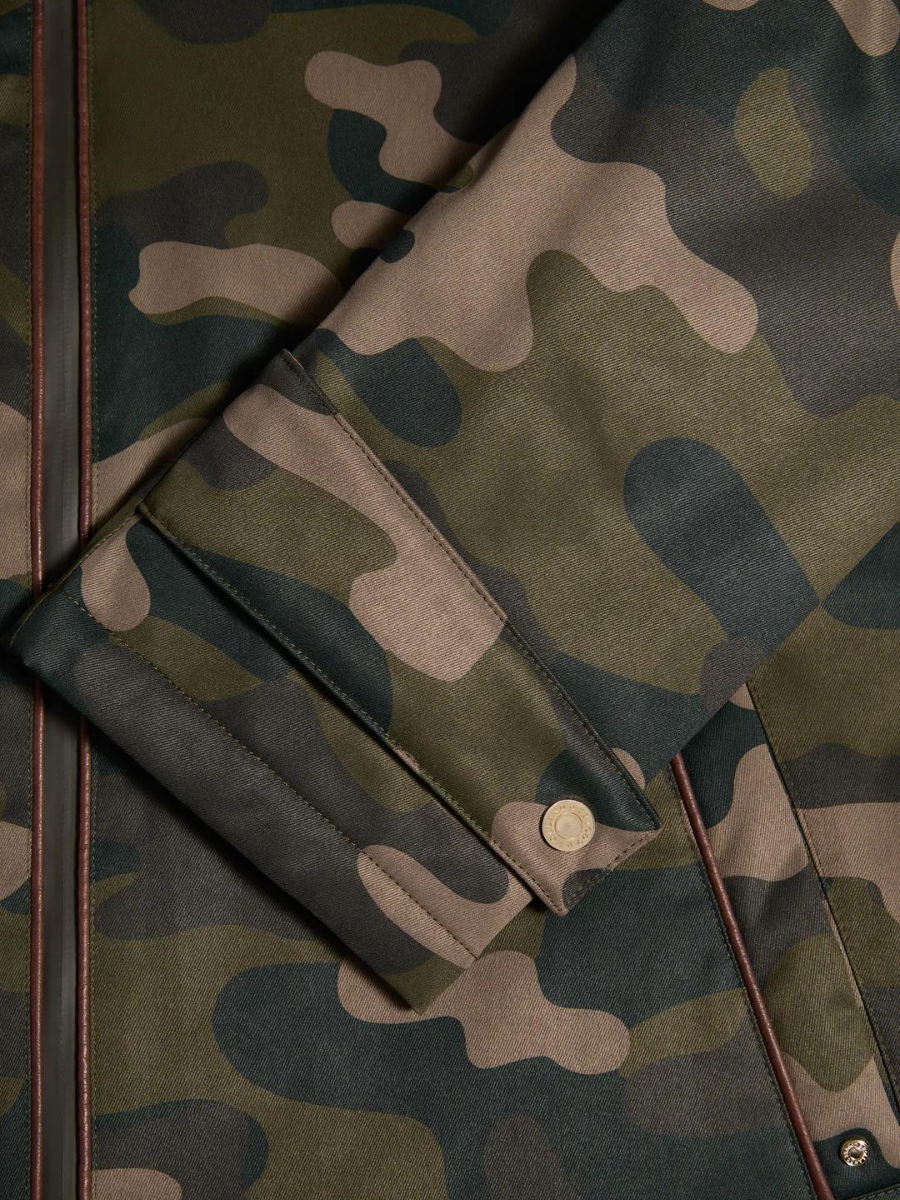 Camo-Print Oversized Midi Coat