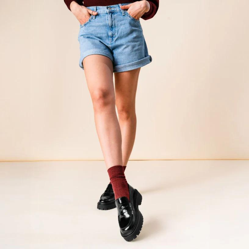 Black Patent Leather Treaded Platform Loafers